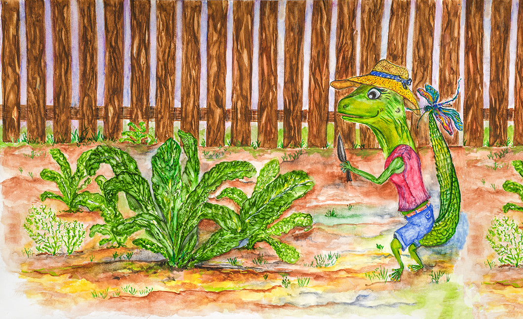 Lizard, with Kale
